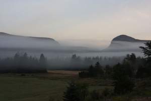 H. Fog: A cloud on the ground. Fog is a ground-level cloud that can form in a number of ways, but most often when air cools to its dew point. While fog frequently forms in valleys and hollows during clear, cool fall nights, clouds enveloping mountaintops can also be considered fog. 