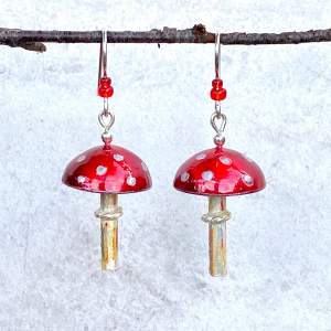 Amanita Mushroom Earrings thumbnail