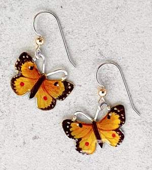 Orange Sulphur Butterfly Earrings thumbnail