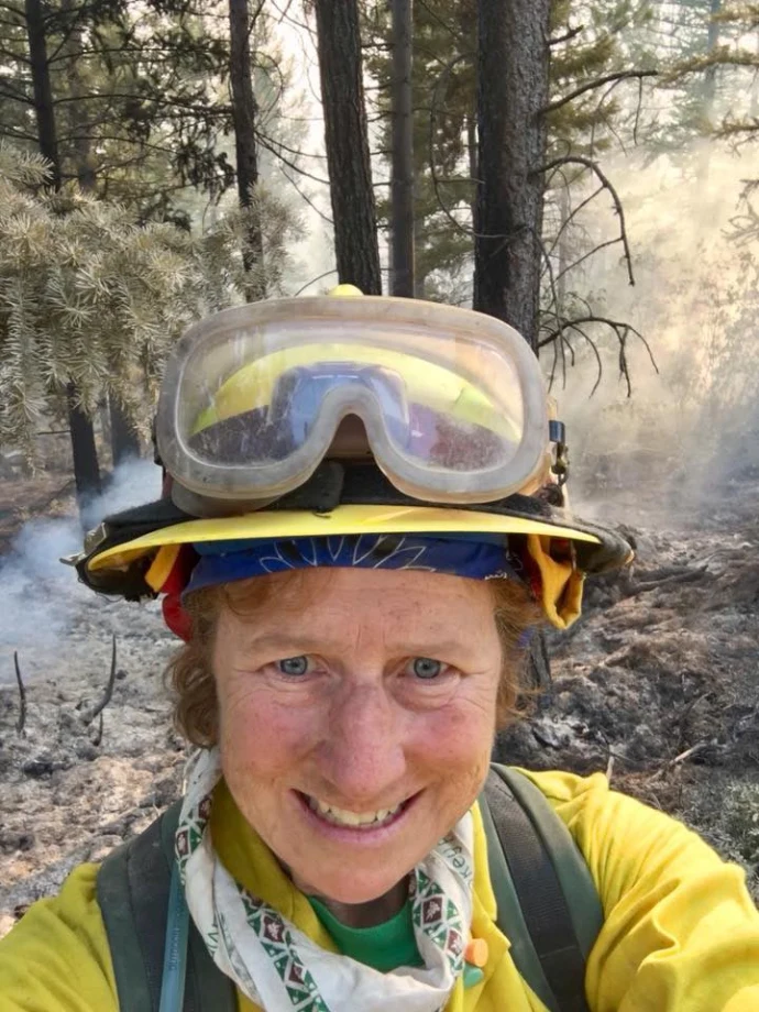 Patty fighting fire