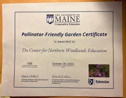 Pollinator garden certificate Photo: Nancy Farwell