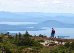 Hiker on Saddleback Mountain Photo: Karinne Heise