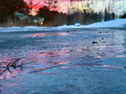 Sunset on ice Photo: Liz Thompson