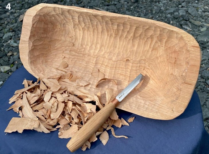 Wood bowl carving