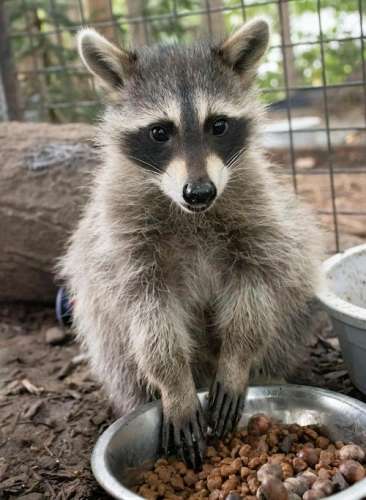 Raccoon eating