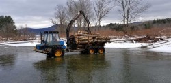 Logging across Mad River Photo: Chris Woods