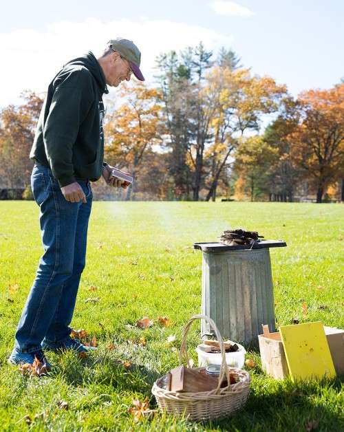 Tom with burning honey