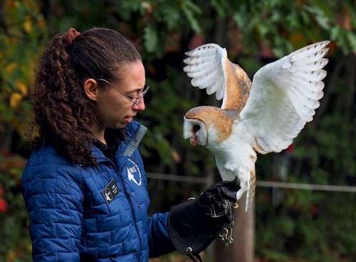 Anna Morris with owl