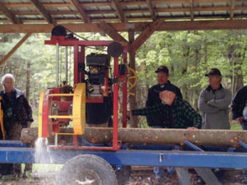 John Sullivan milling FSC-certified white pine