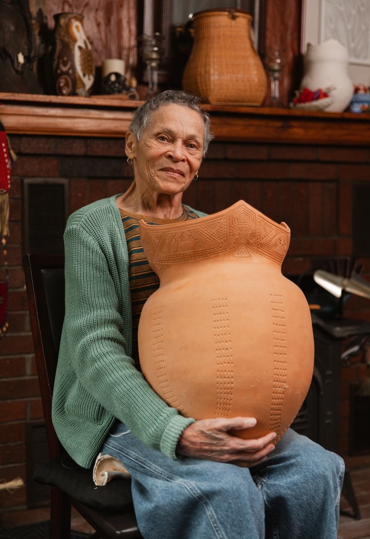 Ramona with cooking pot