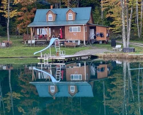 Cabin by the pond