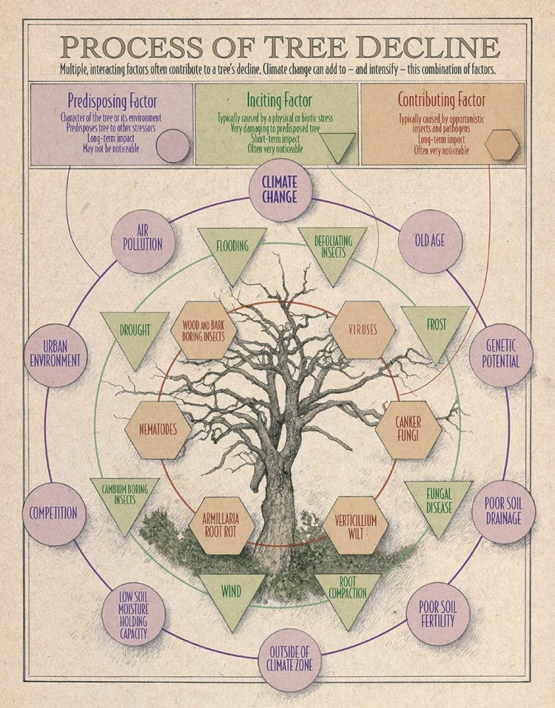 Tree decline process