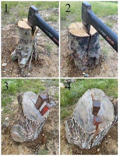 Splitting gnarly firewood