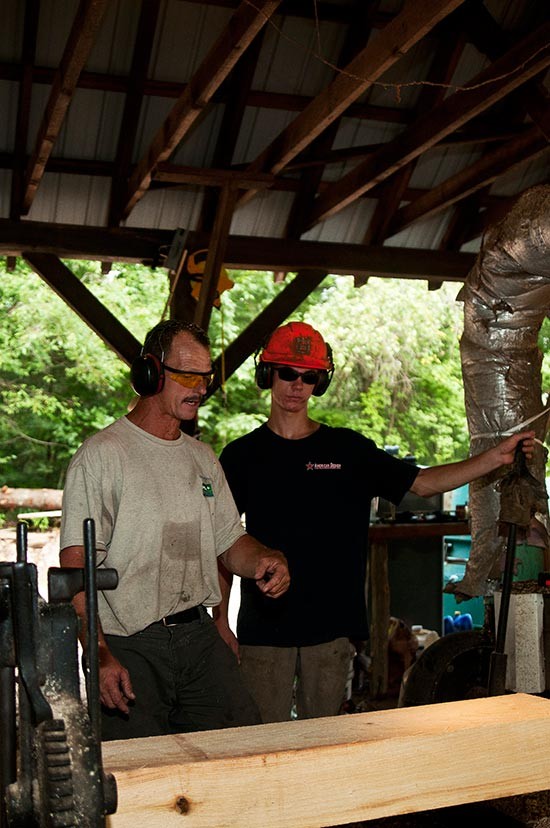 Field Work: At Work Sawing Timber at Strong Farm and Sawmill