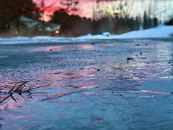 Sunset on ice Photo: Liz Thompson