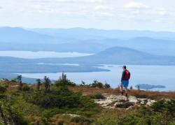 Hiker on Saddleback Mountain Photo: Karinne Heise