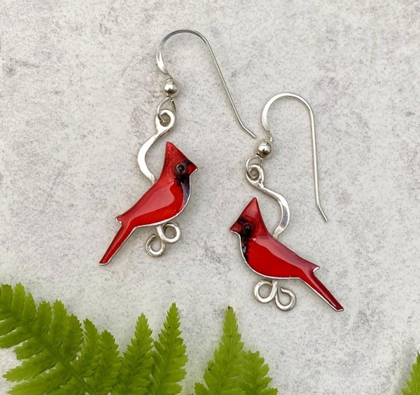Matched Cardinal Earrings