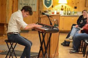 Ben Cosgrove opened the conference with a performance and presentation Friday night. An acclaimed composer and multi-instrumentalist, he is known for work that speaks to people’s connection with place. 