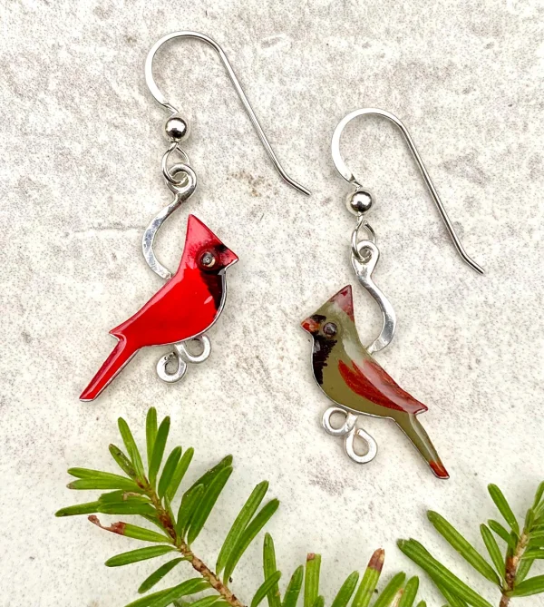 Cardinal Earrings