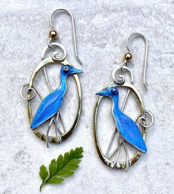 Heron earrings